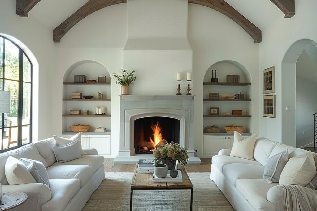 Beautiful living room in new traditional style luxury home