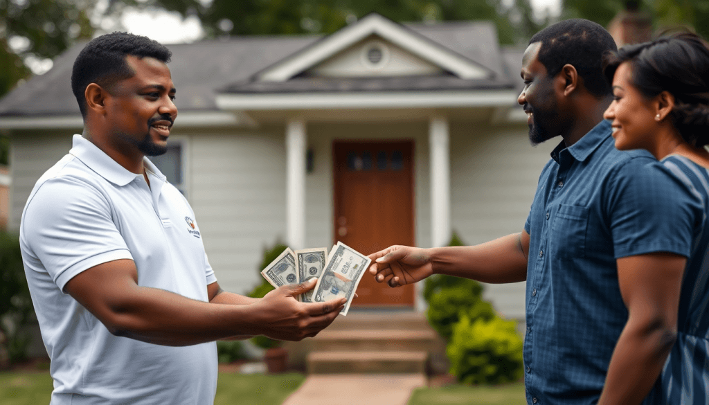 Divorced couple receiving cash for their house